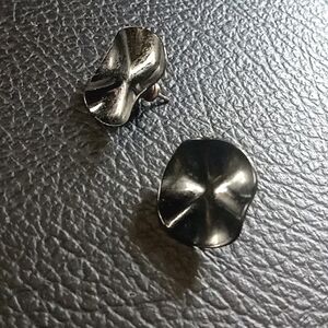 Black Textured Stud Women's Earrings